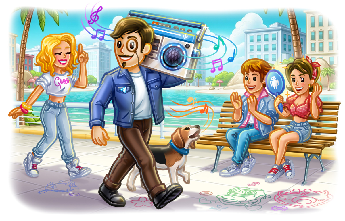 音乐概况，新的个人资料，礼物主题等